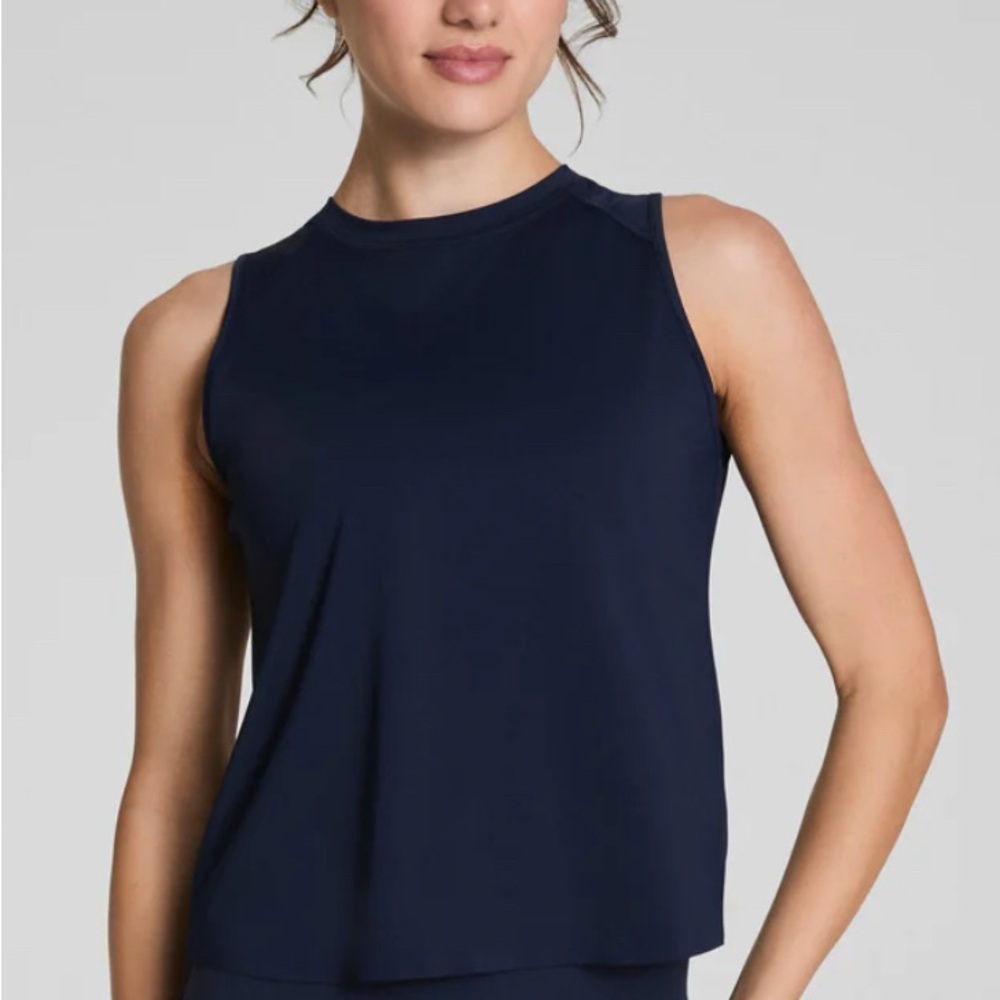 Spanx black active high neck tank top Sleeveless